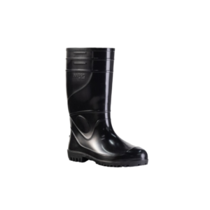 Bota PVC preta cano longo